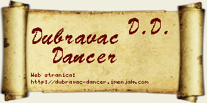 Dubravac Dancer vizit kartica